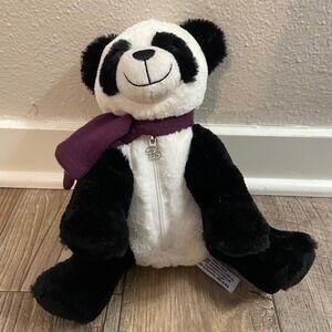 Ben Bridge Benny Bear XXXI 2017 Panda Plush Purple Scarf Zipper Pouch 9 Inch